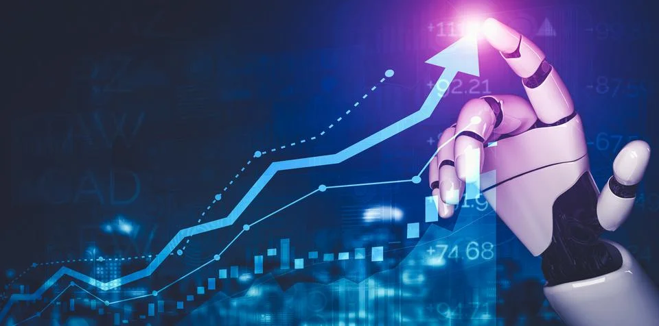 Future artificial intelligence and machine learning for AI droid robot or cyborg 스톡 일러스트