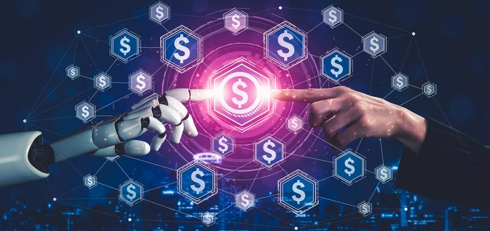 Future artificial intelligence and machine learning for AI droid robot or cyborg Illustrazione stock