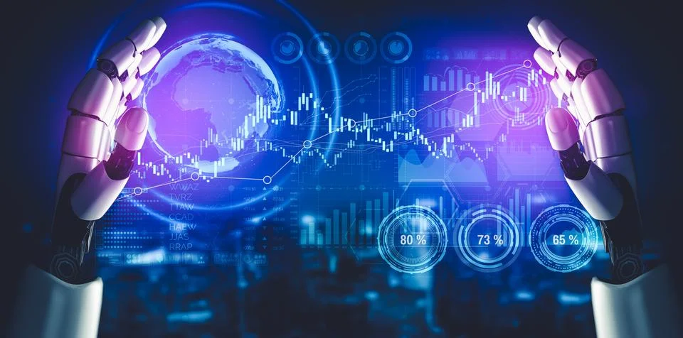 Future artificial intelligence and machine learning for AI droid robot or cyborg Illustrazione stock