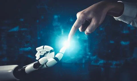 Future artificial intelligence and machine learning for AI droid robot or cyborg イラスト素材