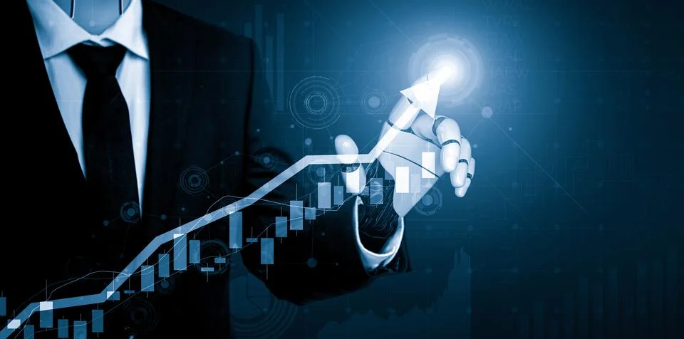 Future artificial intelligence and machine learning for AI droid robot or cyborg Illustrazione stock