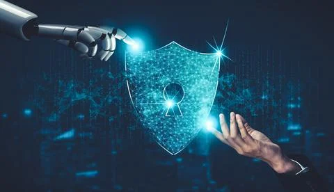 Future artificial intelligence and machine learning for AI droid robot or cyborg Stock Illustration