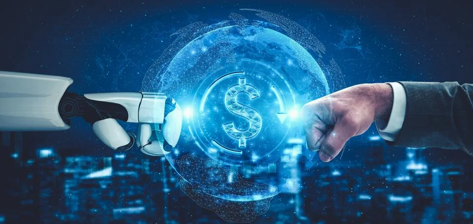 Future artificial intelligence and machine learning for AI droid robot or cyborg Stock Illustration