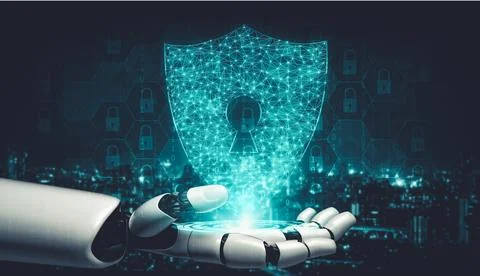 Future artificial intelligence and machine learning for AI droid robot or cyborg Stock-Illustration