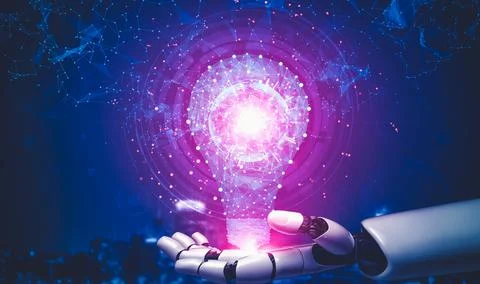 Future artificial intelligence and machine learning for AI droid robot or cyborg Stock Illustration