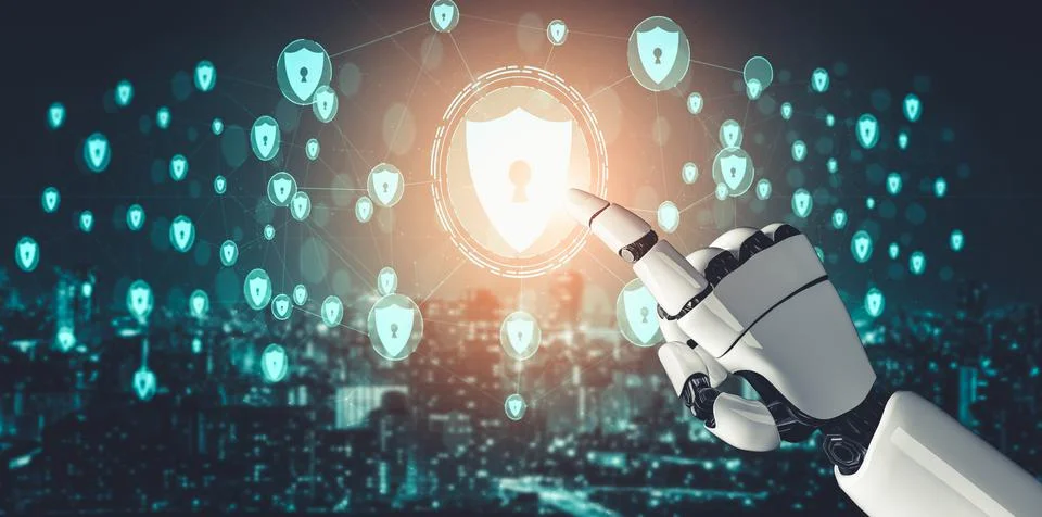 Future artificial intelligence and machine learning for AI droid robot or cyborg Stock-Illustration