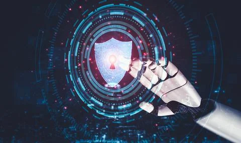 Future artificial intelligence and machine learning for AI droid robot or cyborg Stock Illustration