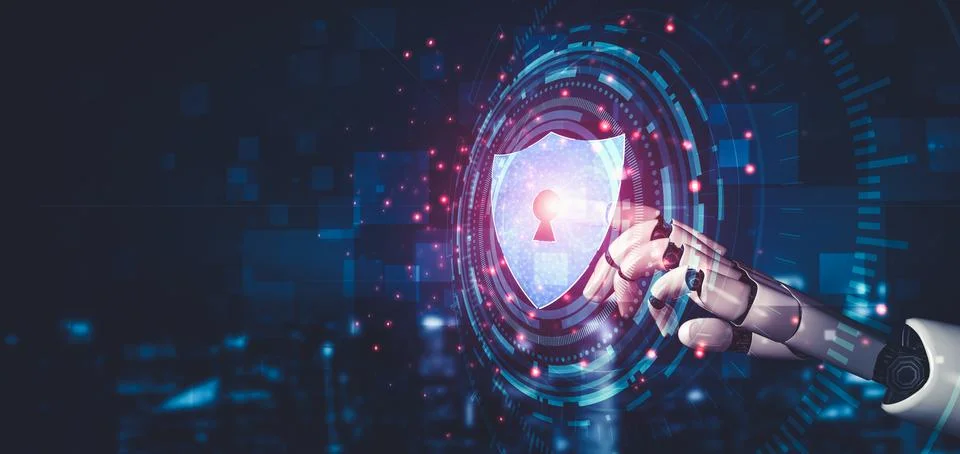 Future artificial intelligence and machine learning for AI droid robot or cyborg Stock Illustration