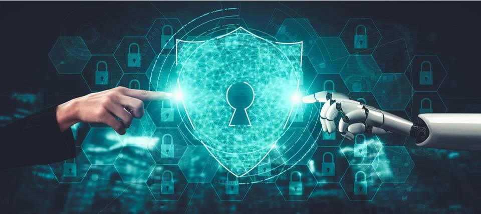 Future artificial intelligence and machine learning for AI droid robot or cyborg Stock Photos