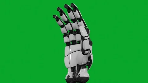 Future artificial intelligence bionic hand on green screen background Stock Footage 121177666