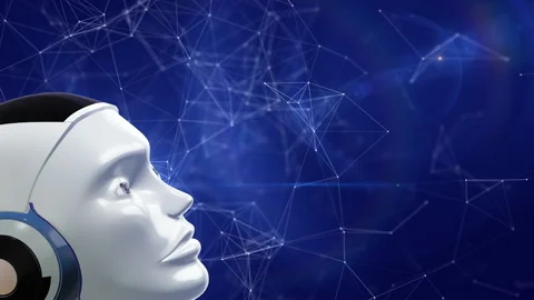 Future artificial intelligence robot and network system background Stock Footage 242944028
