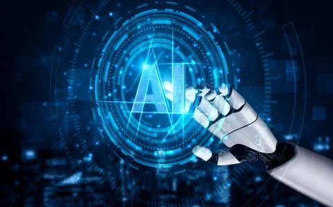 Future artificial intelligence robot and cyborg. 스톡 일러스트