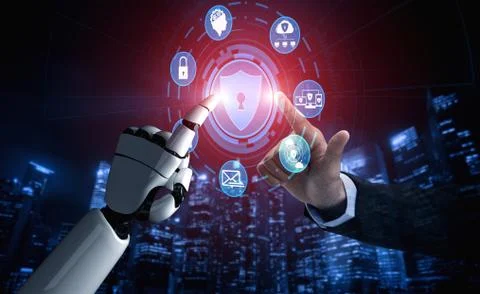 Future artificial intelligence robot and cyborg. Stock-Illustration