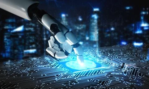 Future artificial intelligence robot and cyborg. Stock-Illustration