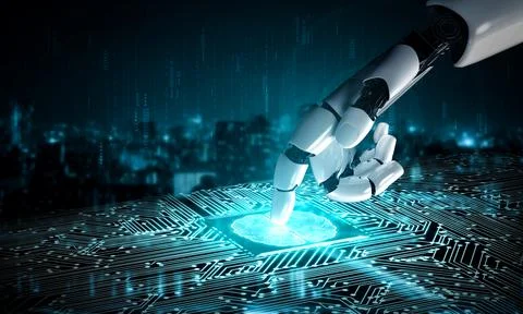 Future artificial intelligence robot and cyborg. イラスト素材