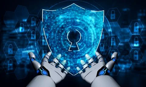 Future artificial intelligence robot and cyborg. Stock-Illustration