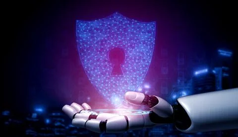 Future artificial intelligence robot and cyborg. Stock Illustration