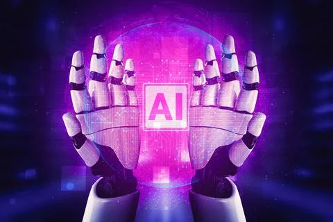 Future artificial intelligence robot and cyborg. 3D illustration. 스톡 일러스트