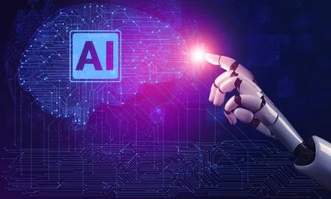 Future artificial intelligence robot and cyborg. 3D illustration. 스톡 일러스트