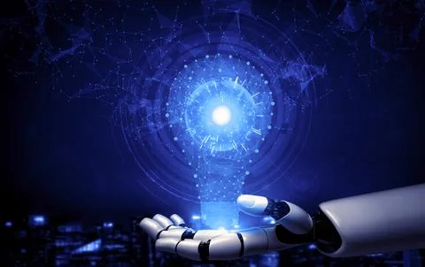 Future artificial intelligence robot and cyborg. 3D illustration. 스톡 일러스트