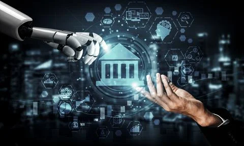 Future artificial intelligence robot and cyborg. 3D illustration. Stock Illustration