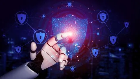 Future artificial intelligence robot and cyborg. 3D illustration. Stock-Illustration