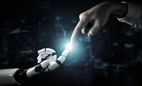 Future artificial intelligence robot and cyborg. 3D illustration. Stock Illustration