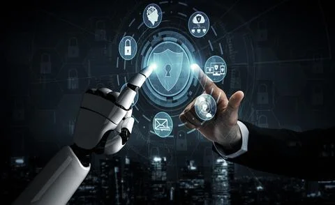 Future artificial intelligence robot and cyborg. 3D illustration. Stock Illustration