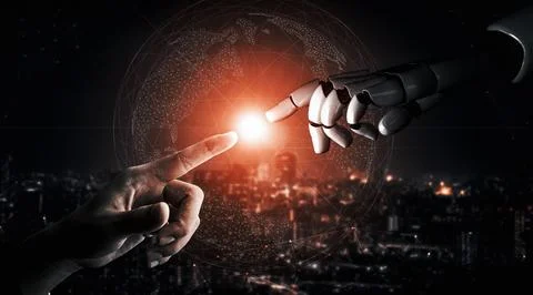 Future artificial intelligence robot and cyborg. 3D illustration. 스톡 일러스트