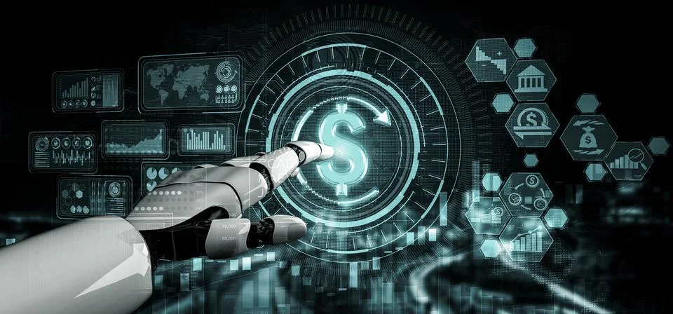 Future artificial intelligence robot and cyborg. 3D illustration. Stock Illustration