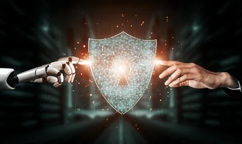 Future artificial intelligence robot and cyborg. 3D illustration. Stock-Illustration