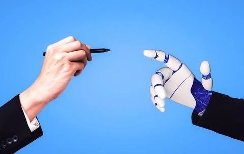 Future artificial intelligence robot and cyborg. 3D illustration. Stock Illustration