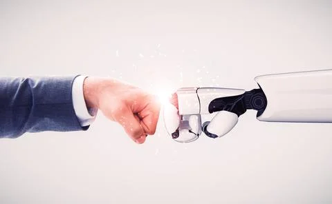 Future artificial intelligence robot and cyborg. 3D illustration. イラスト素材