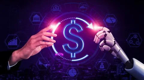 Future artificial intelligence robot and cyborg. 3D illustration. Stock Illustration