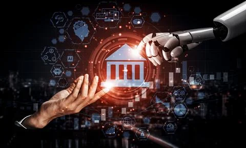 Future artificial intelligence robot and cyborg. 3D illustration. Stock Illustration