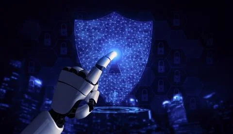 Future artificial intelligence robot and cyborg. 3D illustration. Stock-Illustration