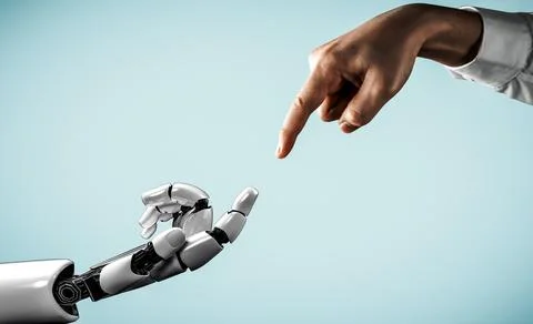 Future artificial intelligence robot and cyborg. 3D illustration. Stock Illustration