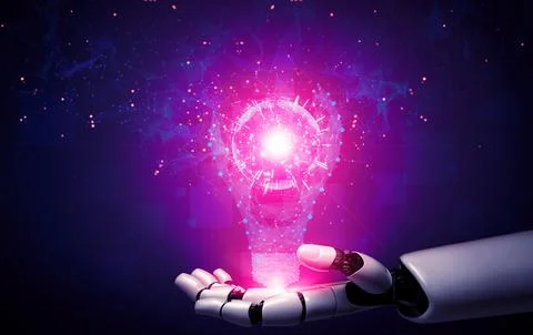 Future artificial intelligence robot and cyborg. 3D illustration. Stock Illustration