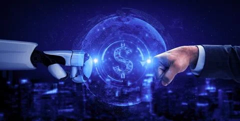 Future artificial intelligence robot and cyborg. 3D illustration. 스톡 일러스트