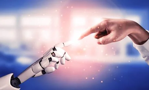 Future artificial intelligence robot and cyborg. 3D illustration. Stock Illustration