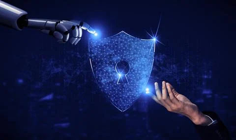 Future artificial intelligence robot and cyborg. 3D illustration. Stock Illustration