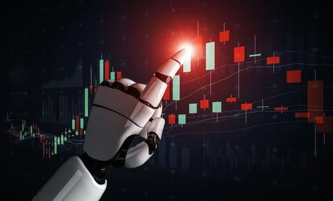 Future artificial intelligence robot and cyborg. 3D illustration. イラスト素材