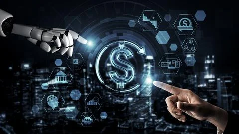 Future artificial intelligence robot and cyborg. 3D illustration. Stock Illustration