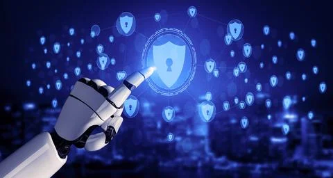 Future artificial intelligence robot and cyborg. 3D illustration. Stock-Illustration