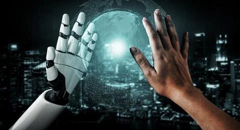 Future artificial intelligence robot and cyborg. 3D illustration. 스톡 일러스트