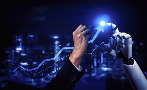 Future artificial intelligence robot and cyborg. 3D illustration. Stock Illustration