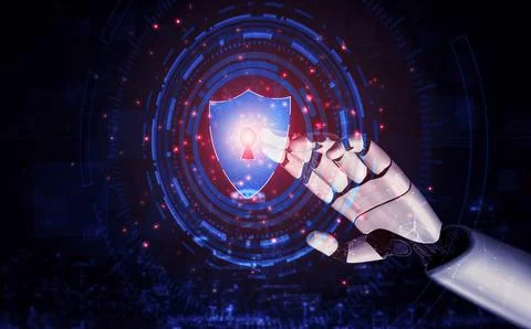 Future artificial intelligence robot and cyborg. 3D illustration. Stock Illustration