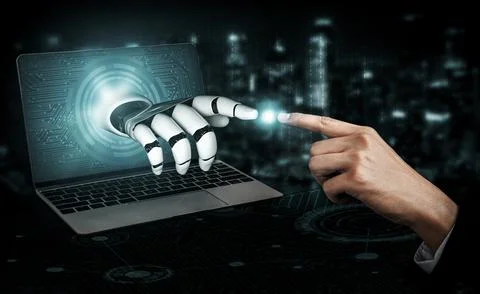 Future artificial intelligence robot and cyborg. 3D illustration. 스톡 일러스트