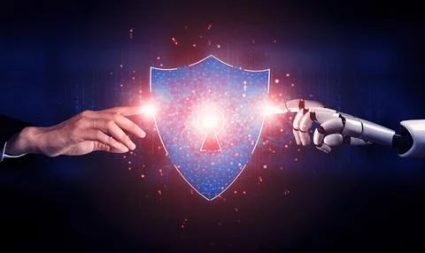 Future artificial intelligence robot and cyborg. 3D illustration. Stock Illustration