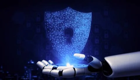 Future artificial intelligence robot and cyborg. 3D illustration. Stock Illustration